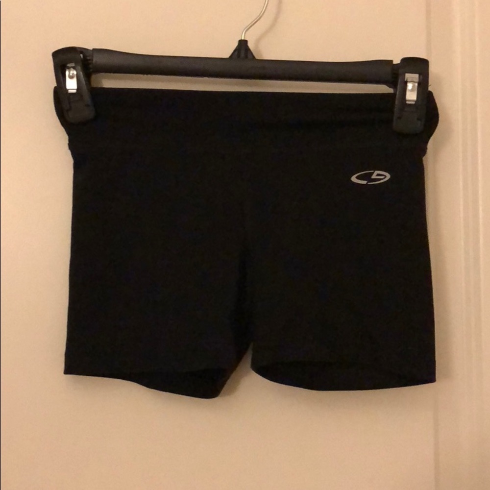 black, children’s work out shorts